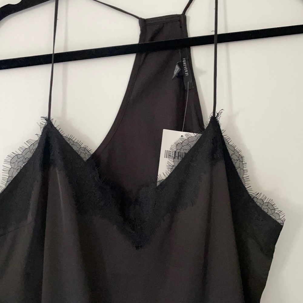 Black lace detail tank